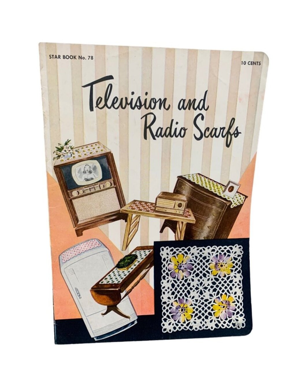 Star Book No. 78 Television & Radio Scarfs Crochet Pattern Booklet 1950s Vtg